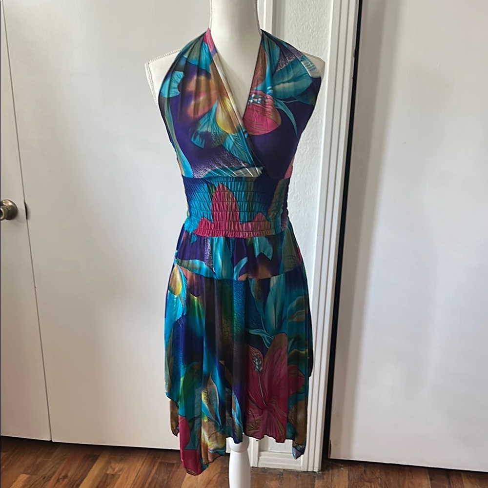 Floral Halter Neck Dress